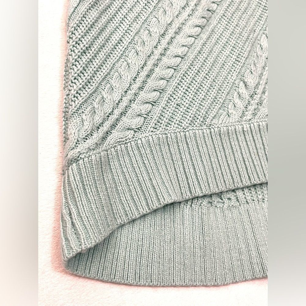 New York & Company Women’s Mint Green Cable Knit 3/4 Sleeve Sweater Medium - Picture 13 of 16